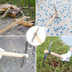 Garden Mattock Pick Double-Headed Stainless Steel Wood Handle