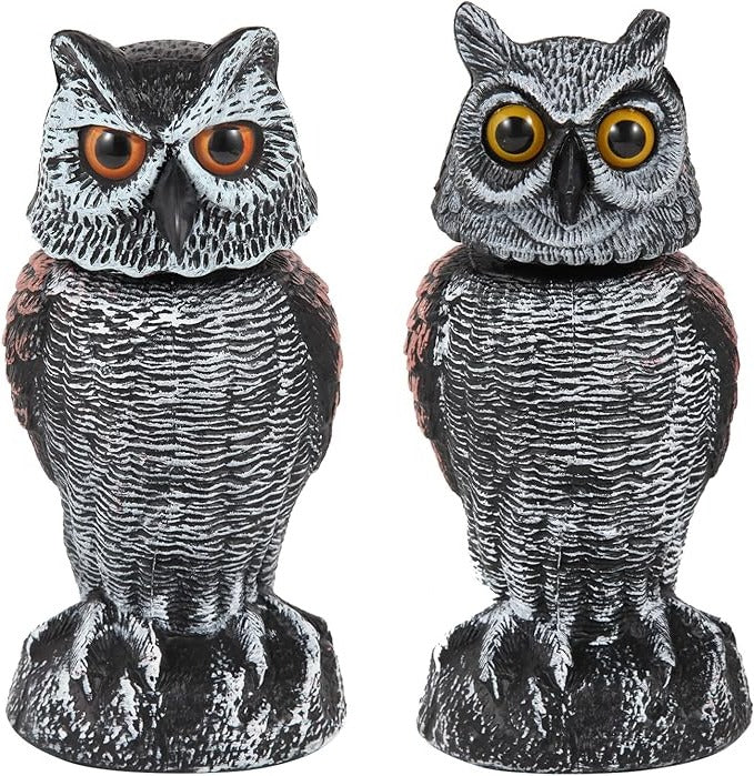 Garden Owl Decoy Wind-Powered Rotating Head 2-Pack