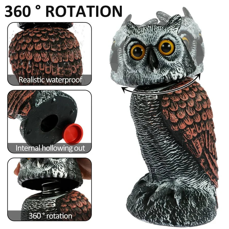 Garden Owl Decoy Wind-Powered Rotating Head 2-Pack
