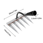 Garden Rake Steel Pointed Tines for Weeding and Soil Loosening