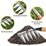 Garden Rake Steel Pointed Tines for Weeding and Soil Loosening