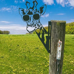 Garden Sculpture Metal Rust-Proof Peeking Animal Design