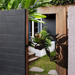 Garden Sculpture Metal Rust-Proof Peeking Animal Design