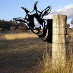 Garden Sculpture Metal Rust-Proof Peeking Animal Design