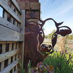 Garden Sculpture Metal Rust-Proof Peeking Animal Design