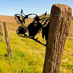 Garden Sculpture Metal Rust-Proof Peeking Animal Design