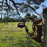 Garden Sculpture Metal Rust-Proof Peeking Animal Design