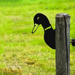 Garden Sculpture Metal Rust-Proof Peeking Animal Design