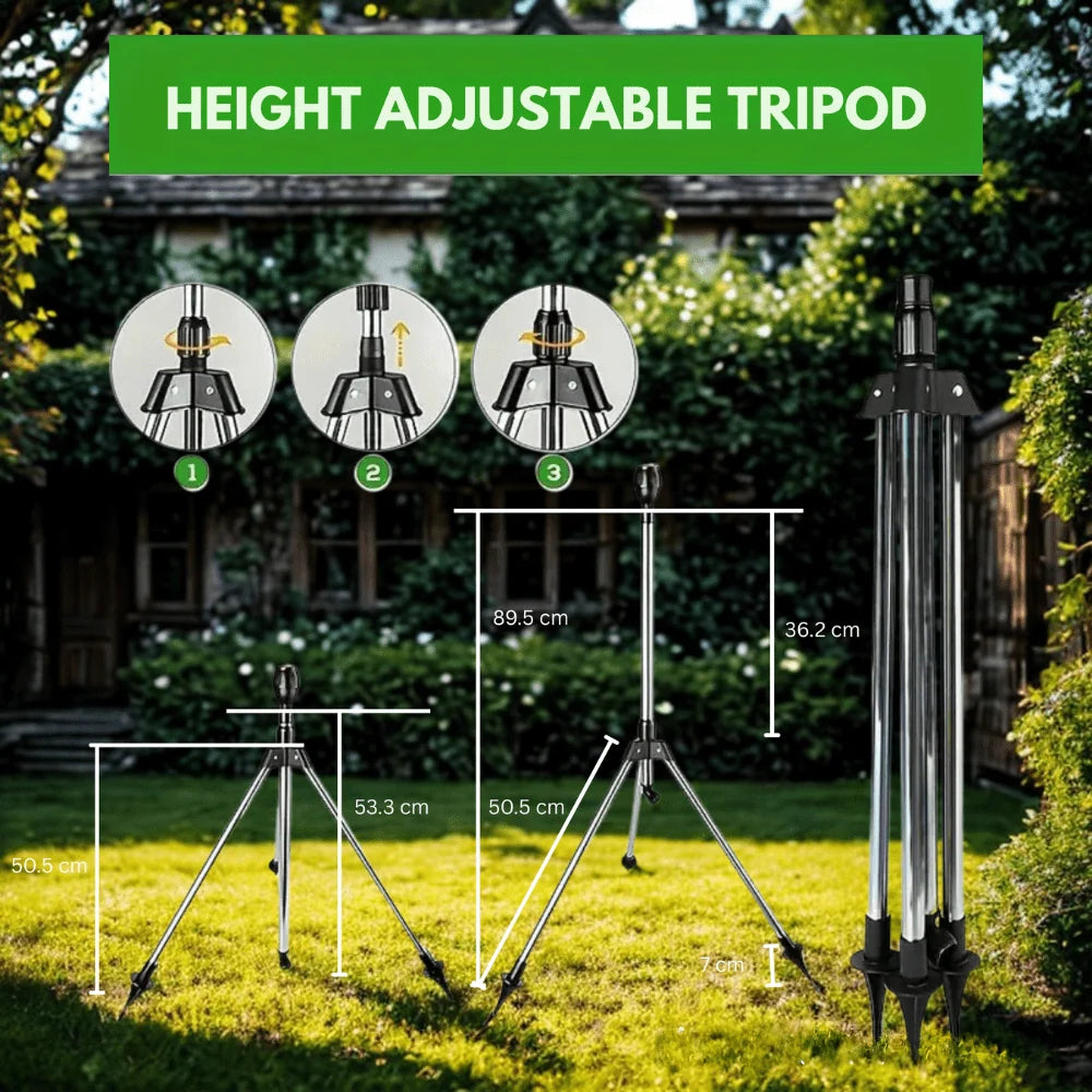 Garden Sprinkler Adjustable 360° Rotating Stainless Steel