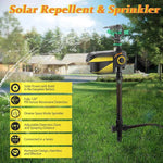 Garden Sprinkler Motion-Activated Solar-Powered 300-Degree Rotation