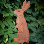 Garden Stake Iron Rustic Rabbit Silhouette Outdoor Decor