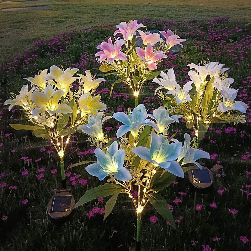 Garden Stake Light Solar-Powered LED Lily lulled