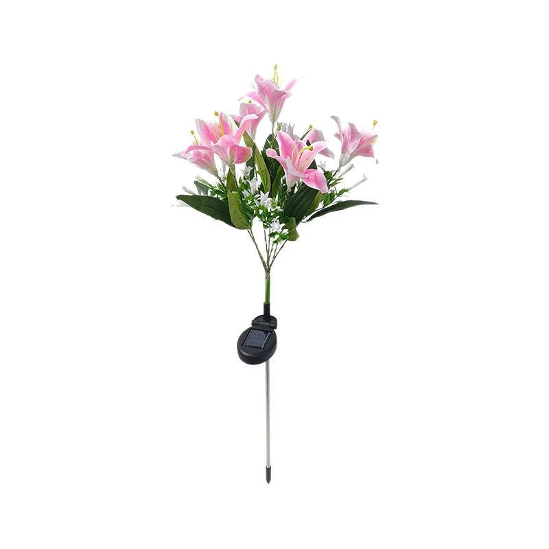 Garden Stake Light Solar-Powered LED Lily lulled