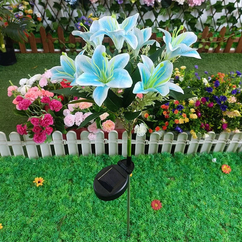 Garden Stake Light Solar-Powered LED Lily lulled