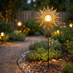 Garden Stake Light Solar-Powered Patterned Projection Iron