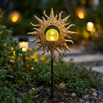 Garden Stake Light Solar-Powered Patterned Projection Iron