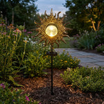 Garden Stake Light Solar-Powered Patterned Projection Iron