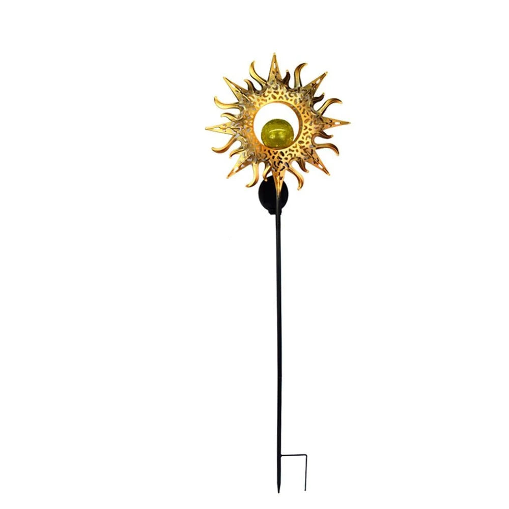 Garden Stake Light Solar-Powered Patterned Projection Iron