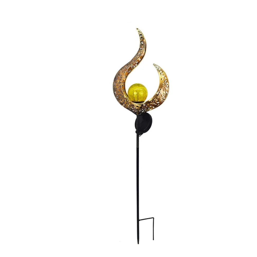 Garden Stake Light Solar-Powered Patterned Projection Iron