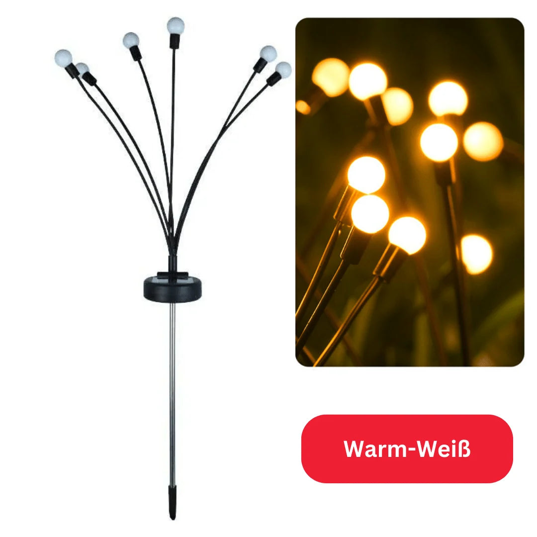 Garden Stake Lights Solar Flexible Stems Set of 6