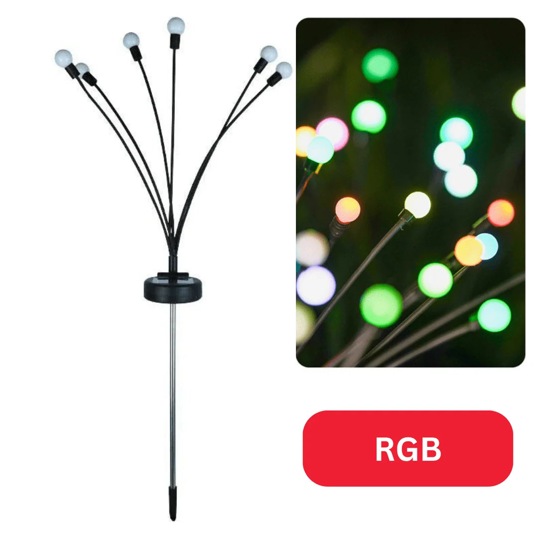 Garden Stake Lights Solar Flexible Stems Set of 6