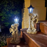 Garden Statue Solar-Powered Lantern Resin Angel