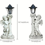 Garden Statue Solar-Powered Lantern Resin Angel