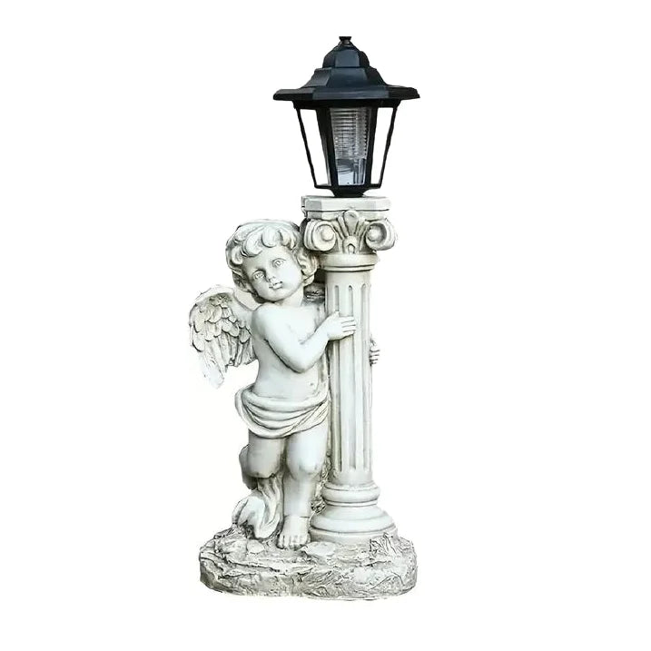 Garden Statue Solar-Powered Lantern Resin Angel