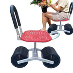 Garden Stool Adjustable Height 360 Degree Swivel Rolling Wheels