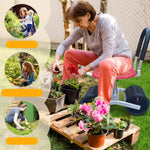 Garden Stool Adjustable Height 360 Degree Swivel Rolling Wheels