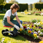 Garden Stool Adjustable Height 360 Degree Swivel Rolling Wheels