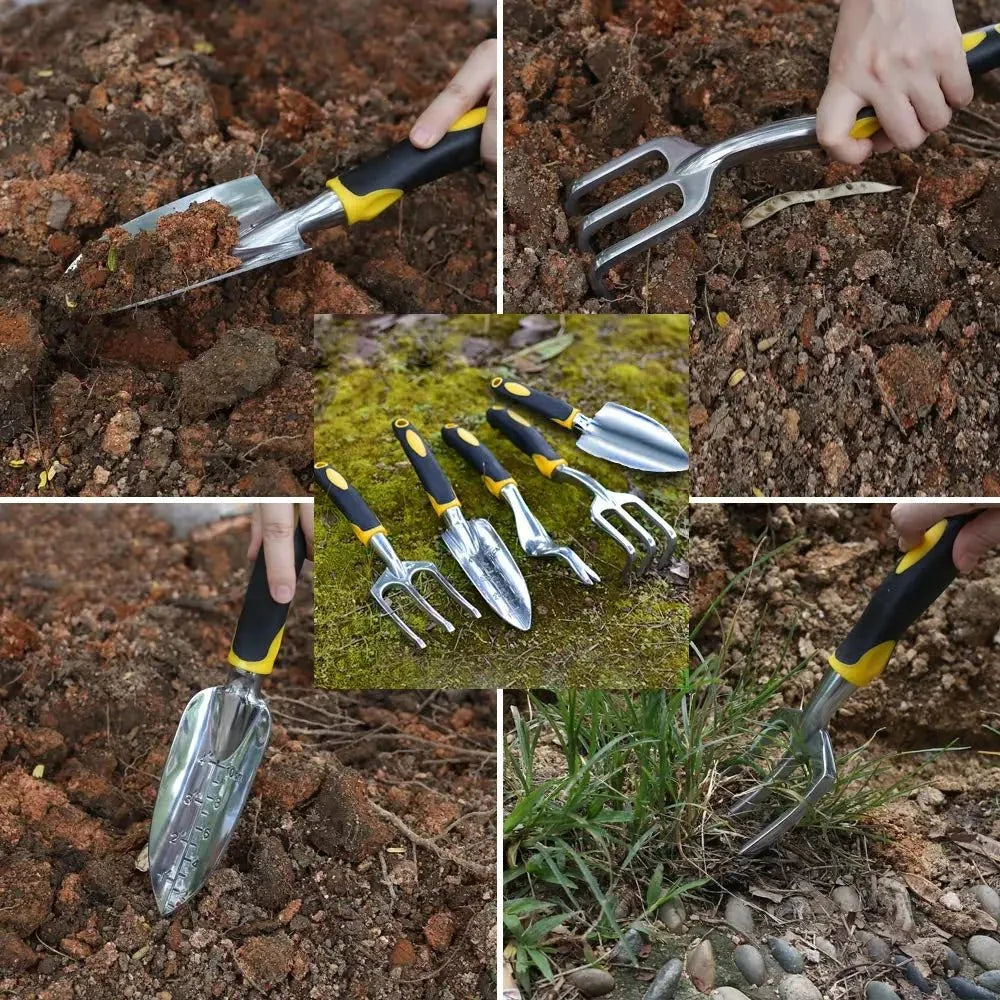 Garden Tool Set Stainless Steel Ergonomic Grips Set of 5