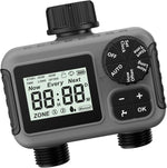 Garden Water Timer Dual-Outlet Programmable Weatherproof & Leak-Resistant Connectors