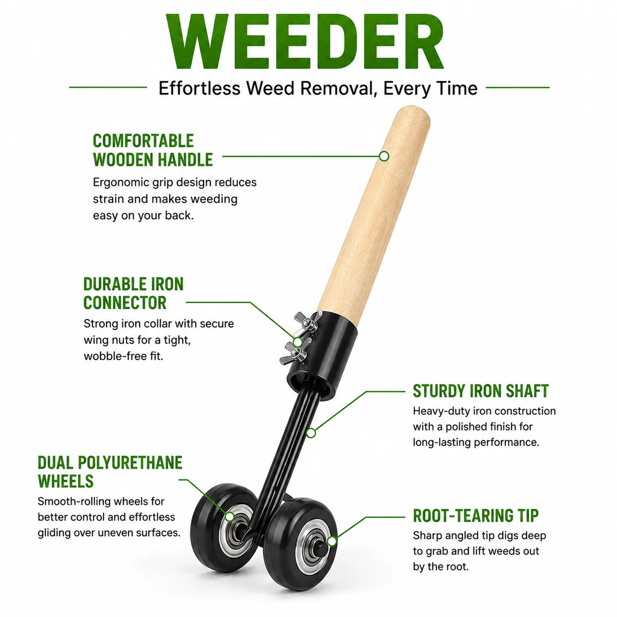 Garden Weeder Heavy-Duty Iron Narrow-Crack Design