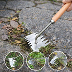 Garden Weeding Rake Manganese Steel Four Tines