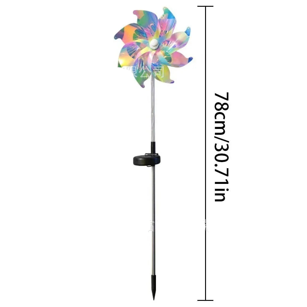 Garden Windmill Solar Powered Rainbow LED