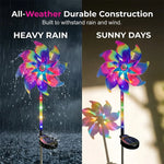 Garden Windmill Solar Powered Rainbow LED