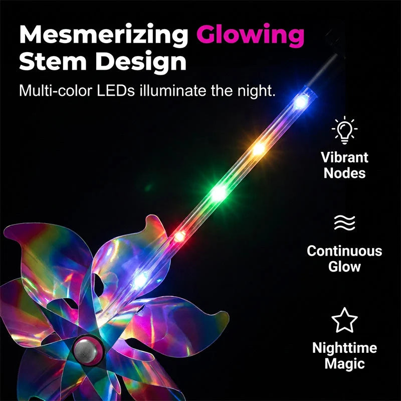 Garden Windmill Solar Powered Rainbow LED