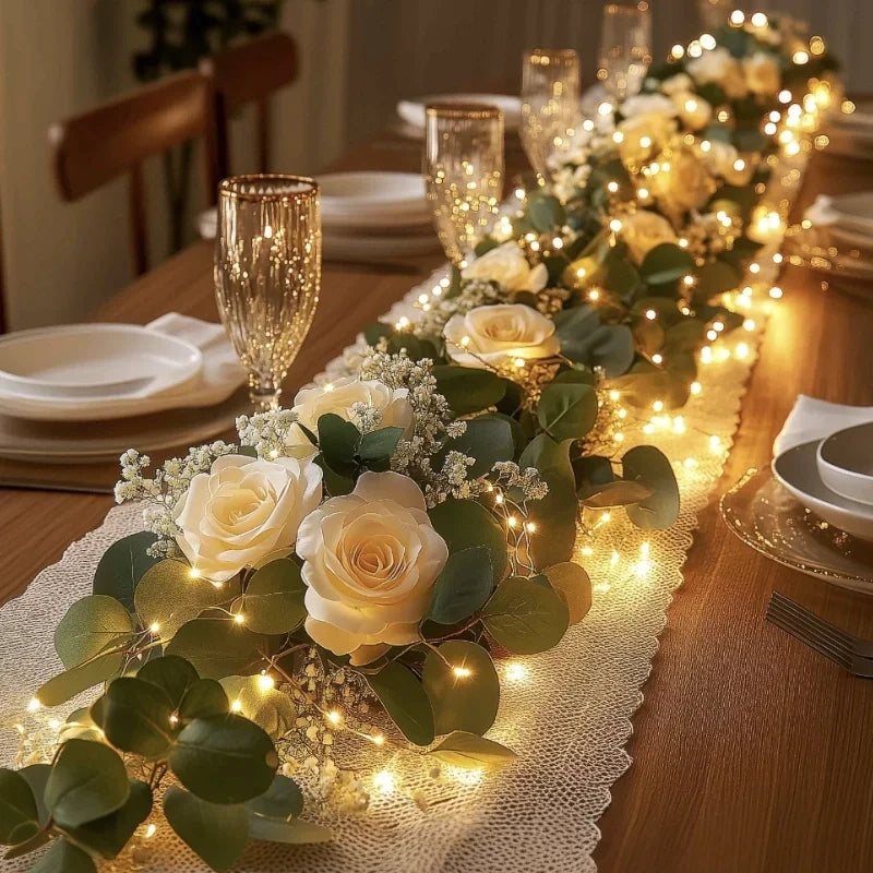 Garland Lights Artificial Foliage Solar & Battery Powered