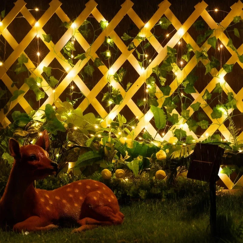 Garland Lights Artificial Foliage Solar & Battery Powered
