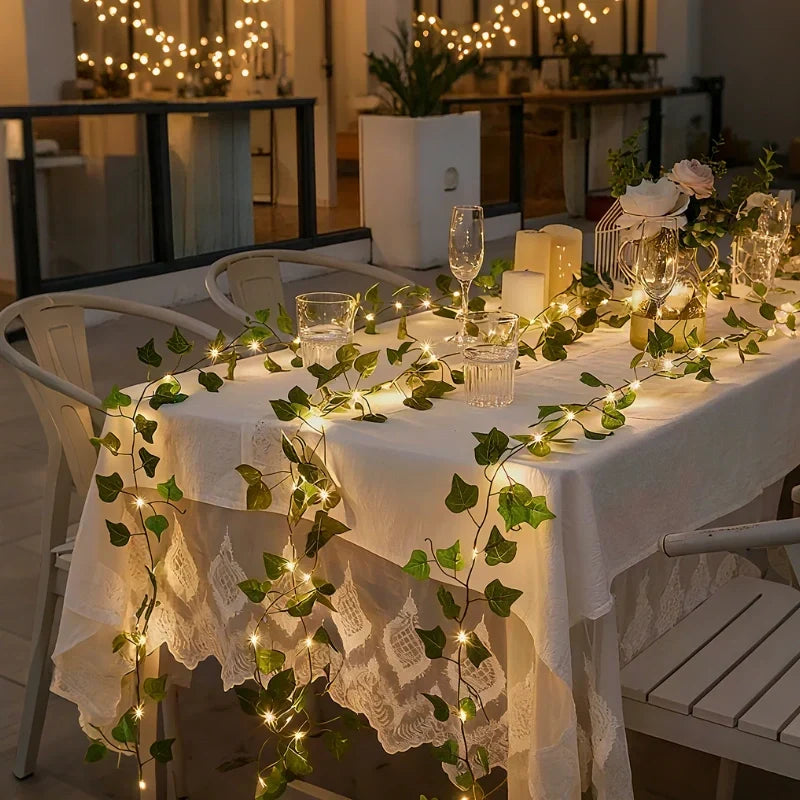 Garland Lights Artificial Foliage Solar & Battery Powered