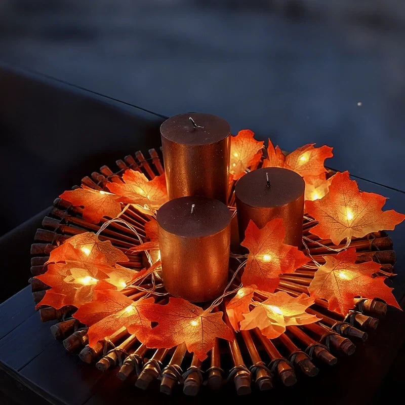 Garland Lights Artificial Foliage Solar & Battery Powered