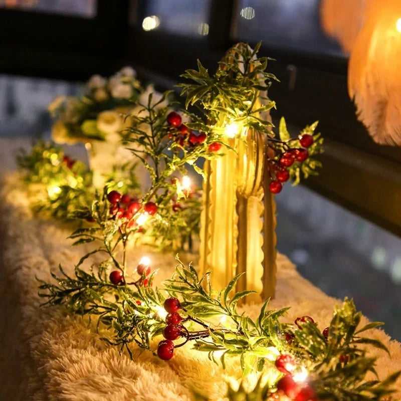 Garland Lights Artificial Foliage Solar & Battery Powered