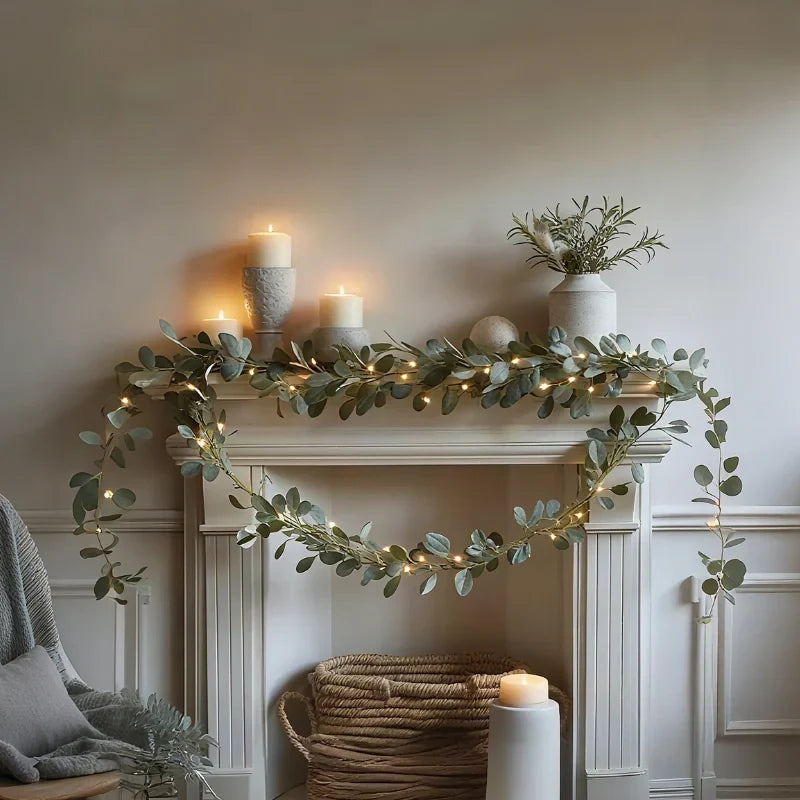 Garland Lights Artificial Foliage Solar & Battery Powered