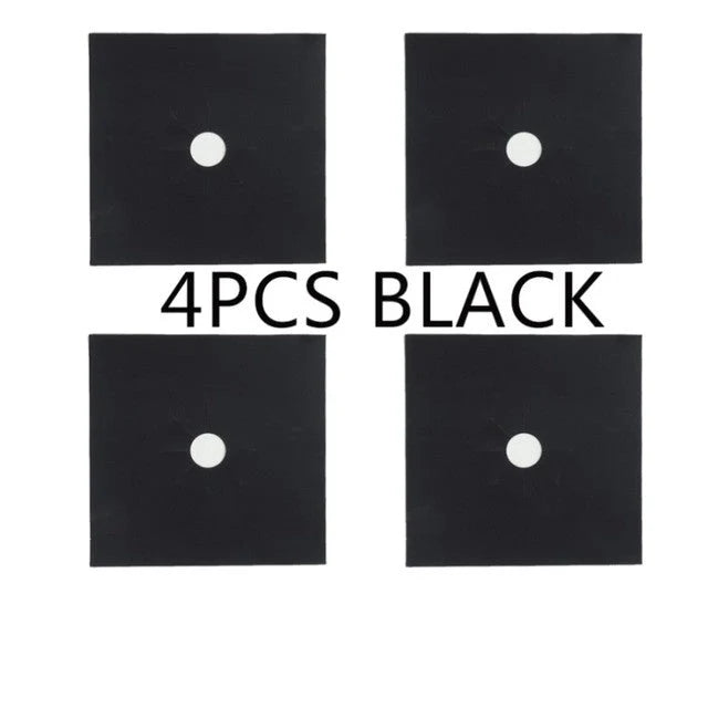 Gas Stove Burner Covers Glass Fiber Set of 4