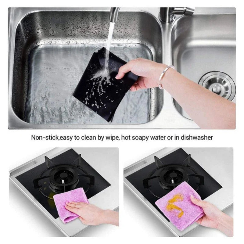 Gas Stove Burner Covers Glass Fiber Set of 4