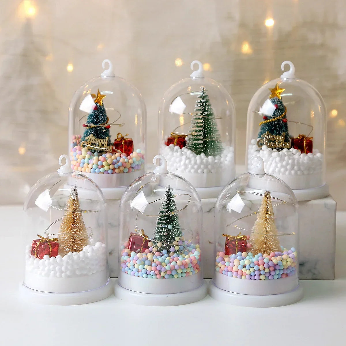 Glass Christmas Globe Warm LED Mini Tree