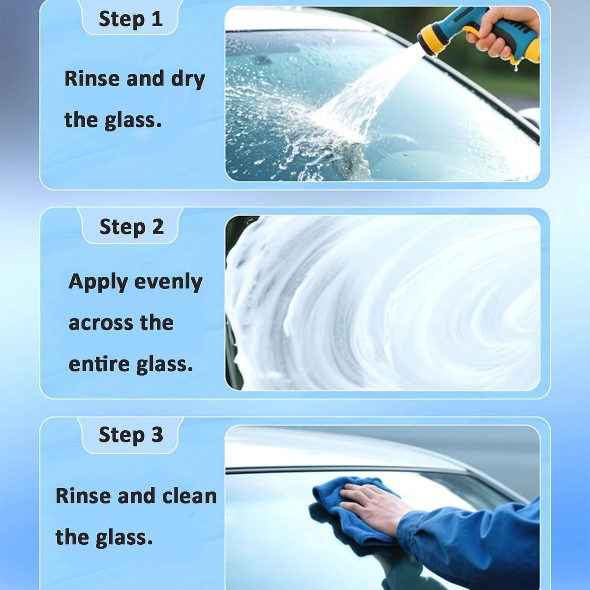 Glass Cleaning Brush Microfiber Head & Precision Bristles