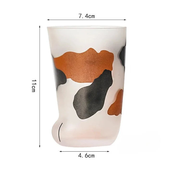 Glass Cup Kitten Paw Design 10.1 Fl Oz