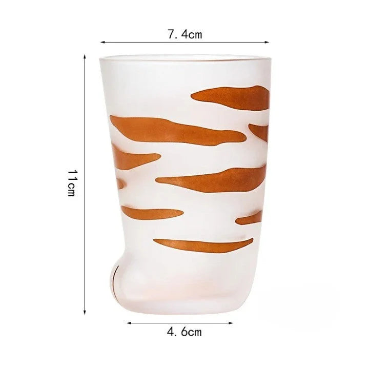 Glass Cup Kitten Paw Design 10.1 Fl Oz